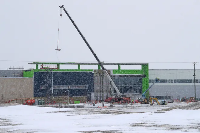 Foxconn manufacturing facility under construction, representing large industrial projects.