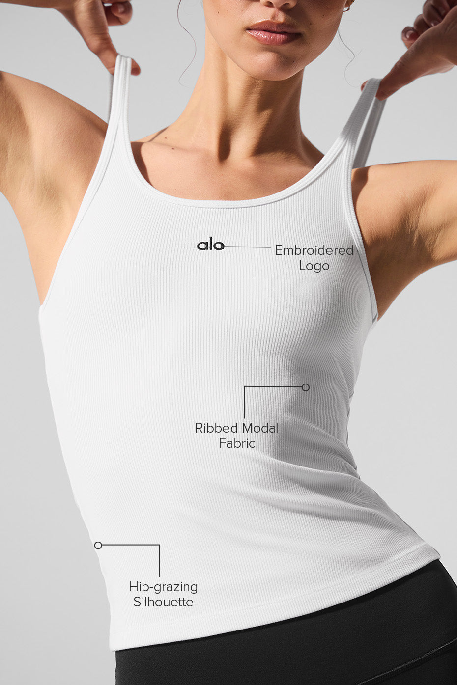 Ribbed Prosper Tank - White