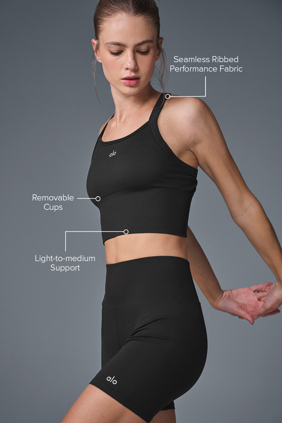 Seamless Ribbed Favorite Bra Tank - Black